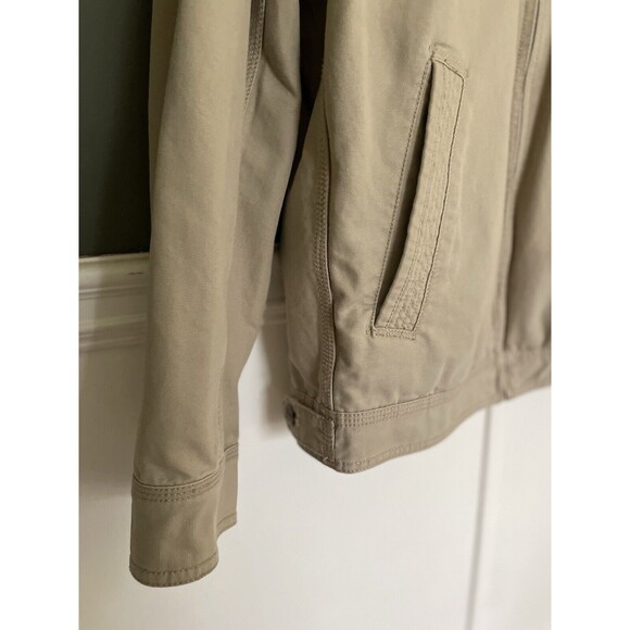 Eddie Bauer Seattle USA Tan Beige Light Brown Size L Jacket Zip Up Long Sleeve - Picture 3 of 14